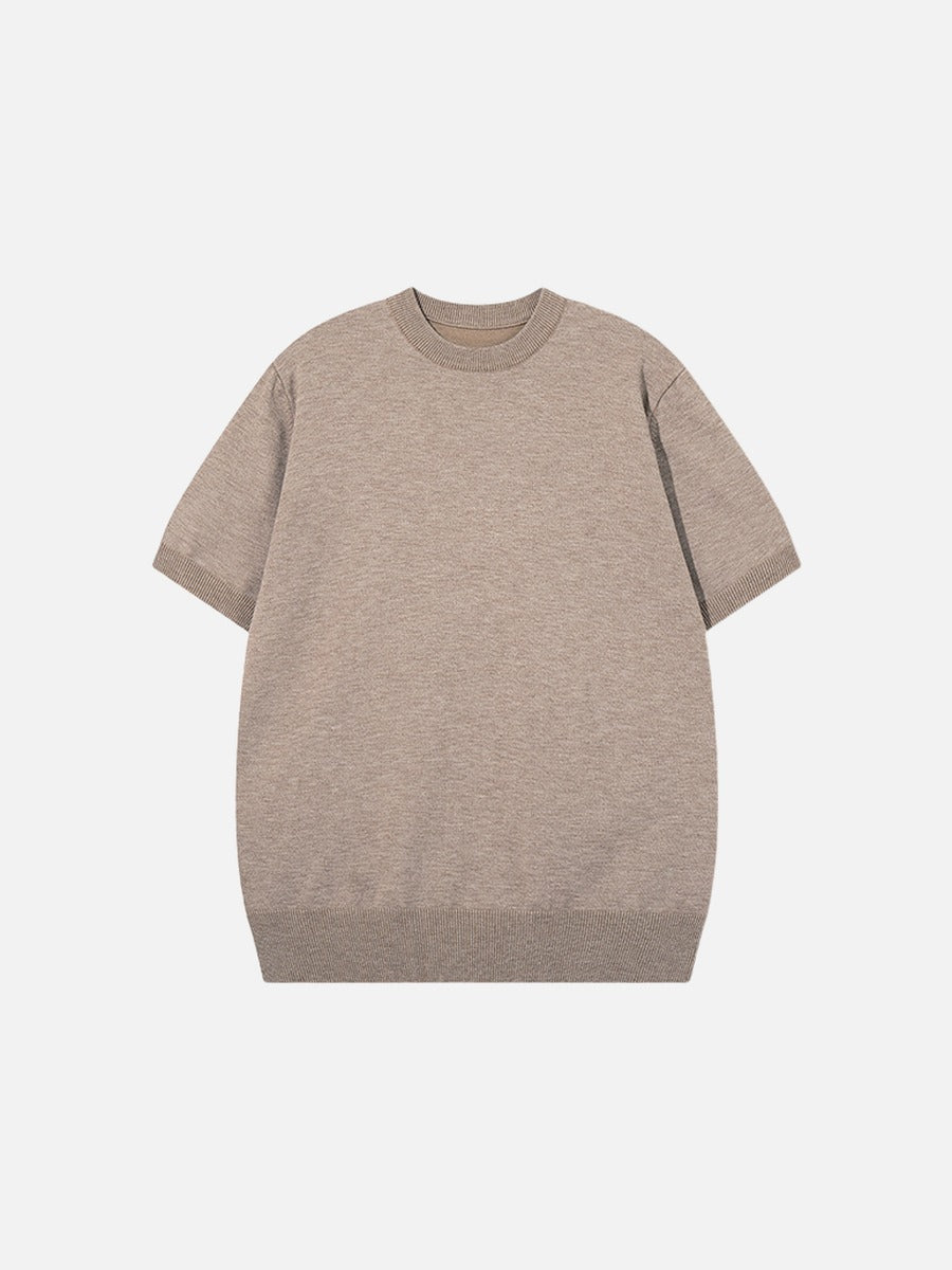 Men's Crew Neck Knit Top Olive Green