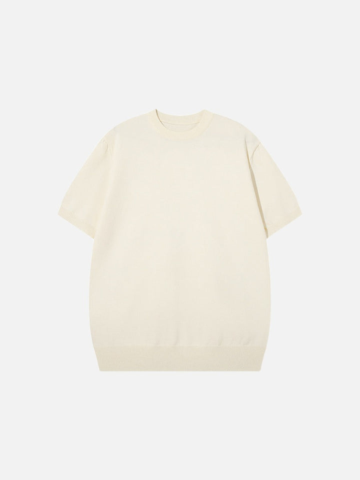 Detail of long sleeves on men's olive green knit top