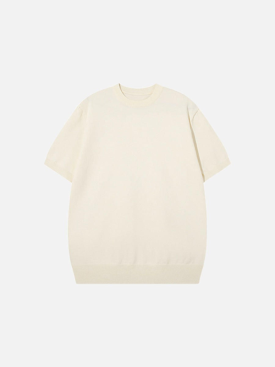 Men's Crew Neck Knit Top Olive Green