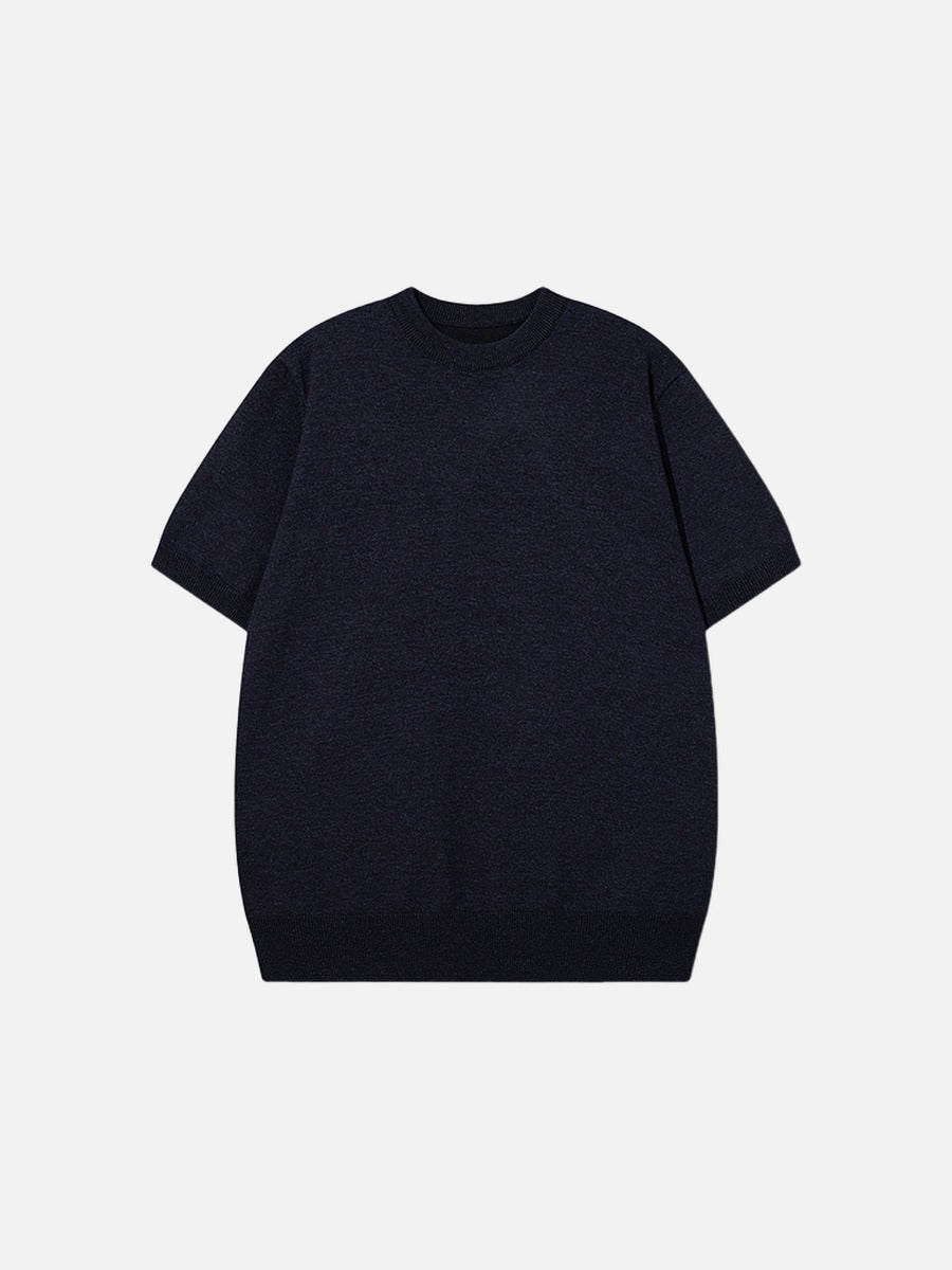 Men's olive green knit top back view