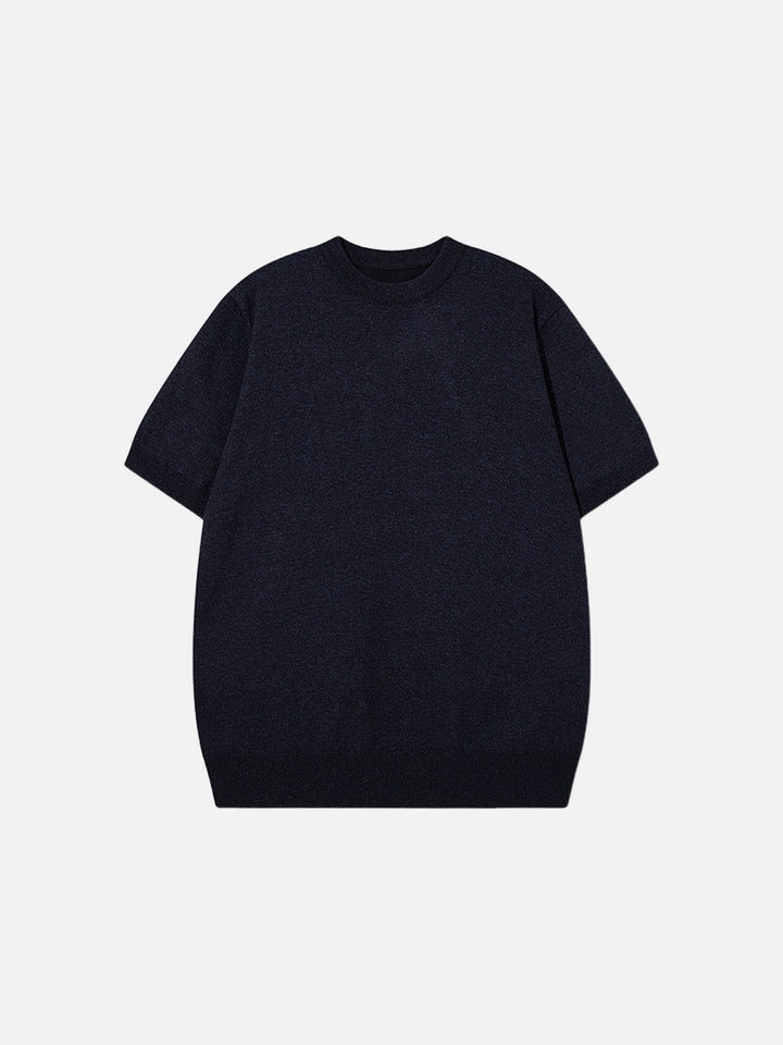 Men's olive green knit top back view
