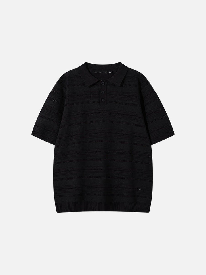 Men's Textured Knit Polo Shirt Relaxed Fit