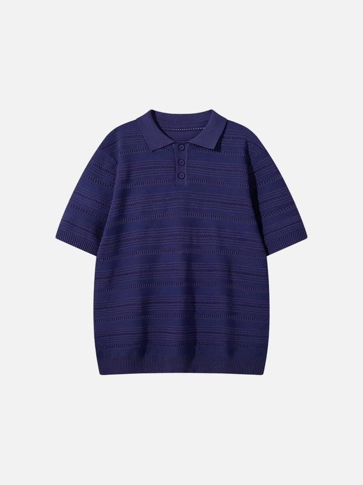 Men's Textured Knit Polo Shirt Relaxed Fit