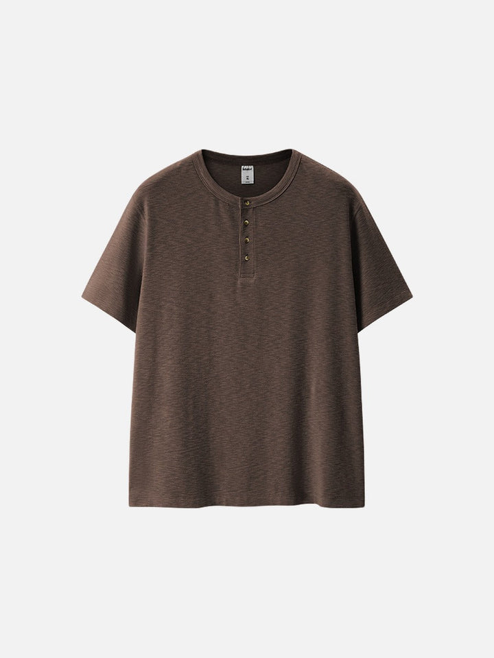 Men's Textured Knit Henley T Shirt Relaxed Fit
