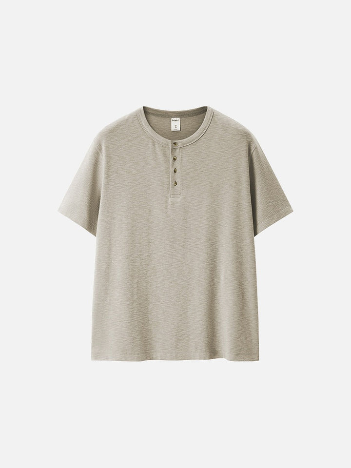 Men's Textured Knit Henley T Shirt Relaxed Fit