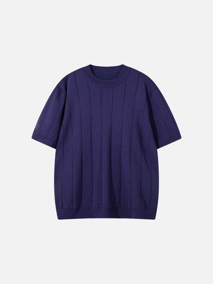 Men's Ribbed Knit Crew Neck T-Shirt