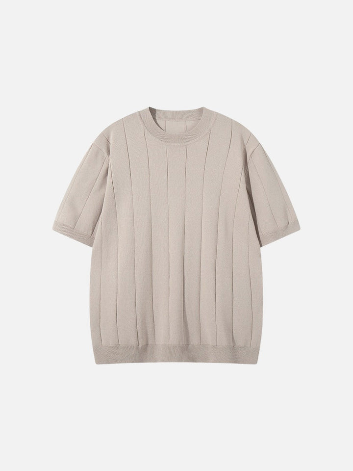 Men's Ribbed Knit Crew Neck T-Shirt