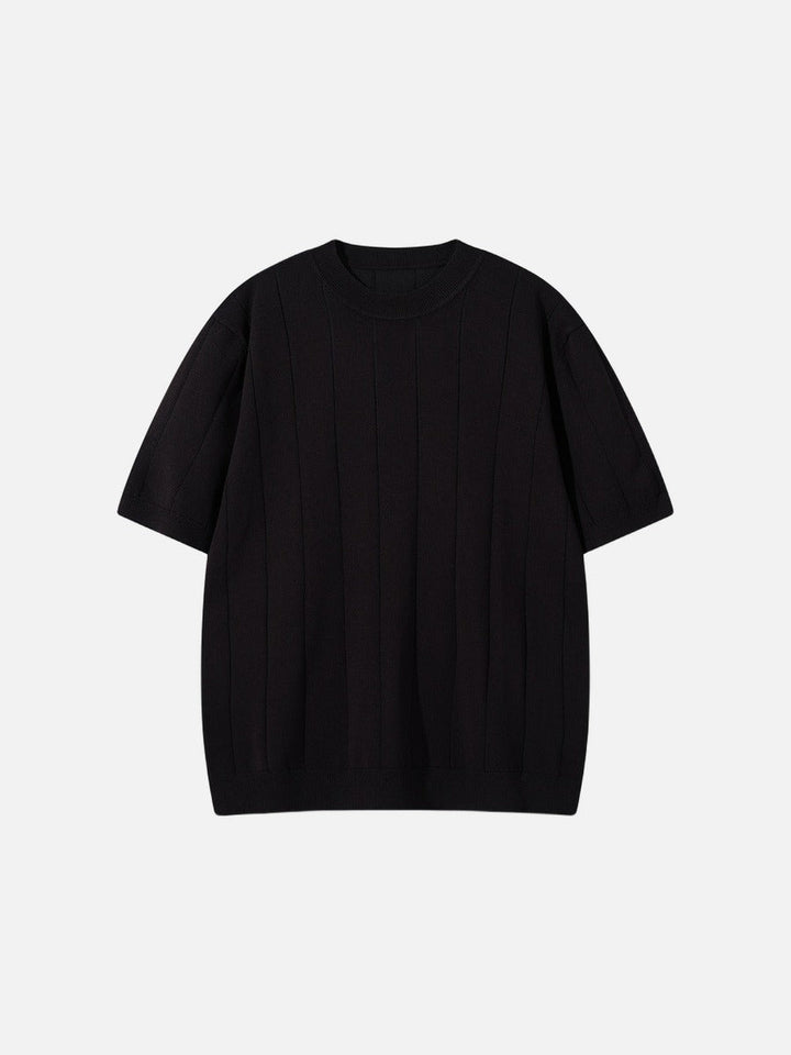 Men's Ribbed Knit Crew Neck T-Shirt
