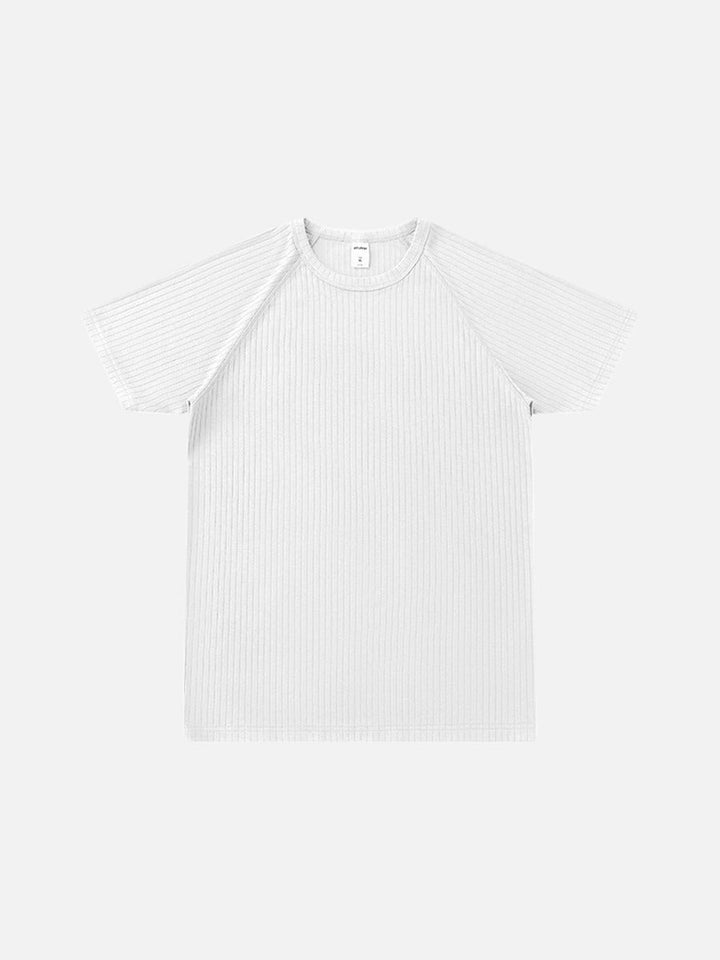 Men's Ribbed Knit T Shirt White