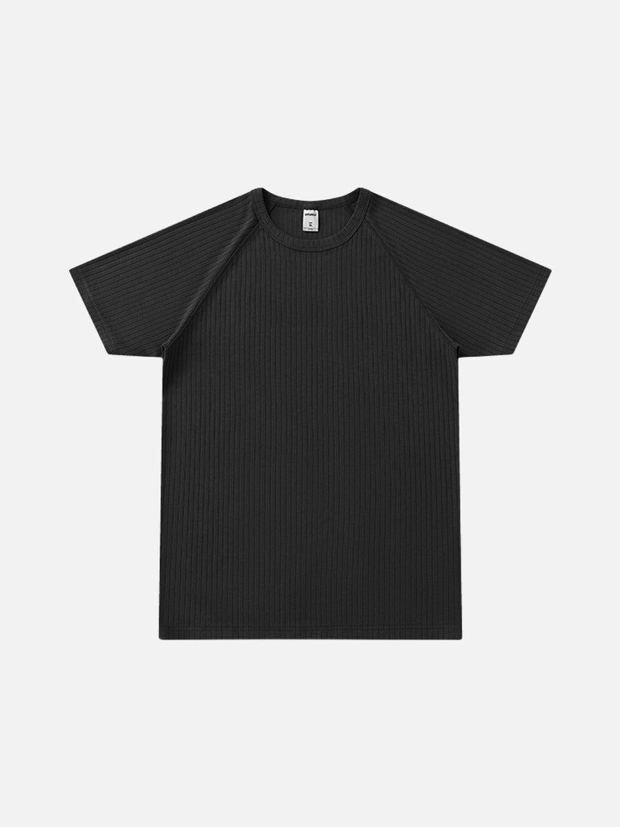 Men's Ribbed Knit T Shirt White
