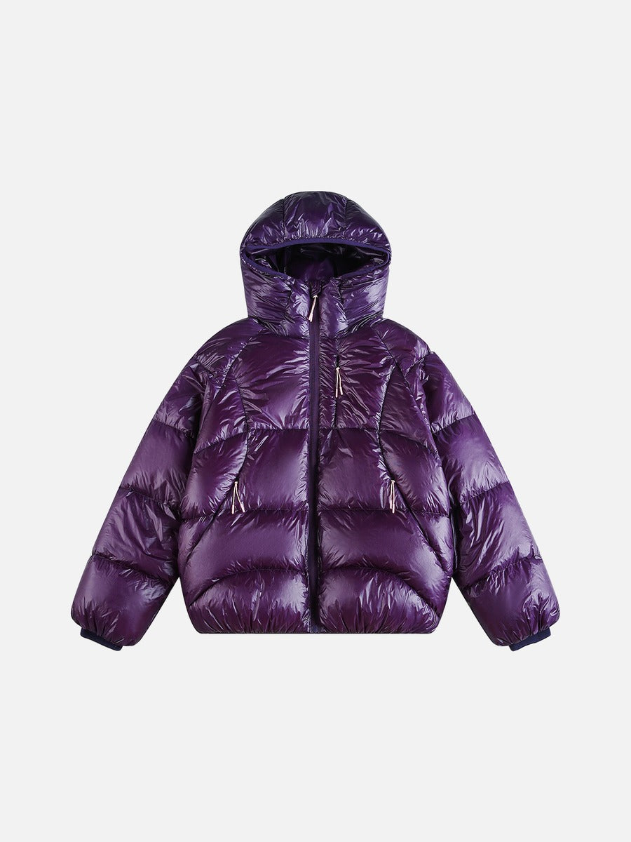 Men's Deep Purple Hooded Puffer Jacket