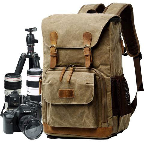 Canvas Vintage Camera Backpack