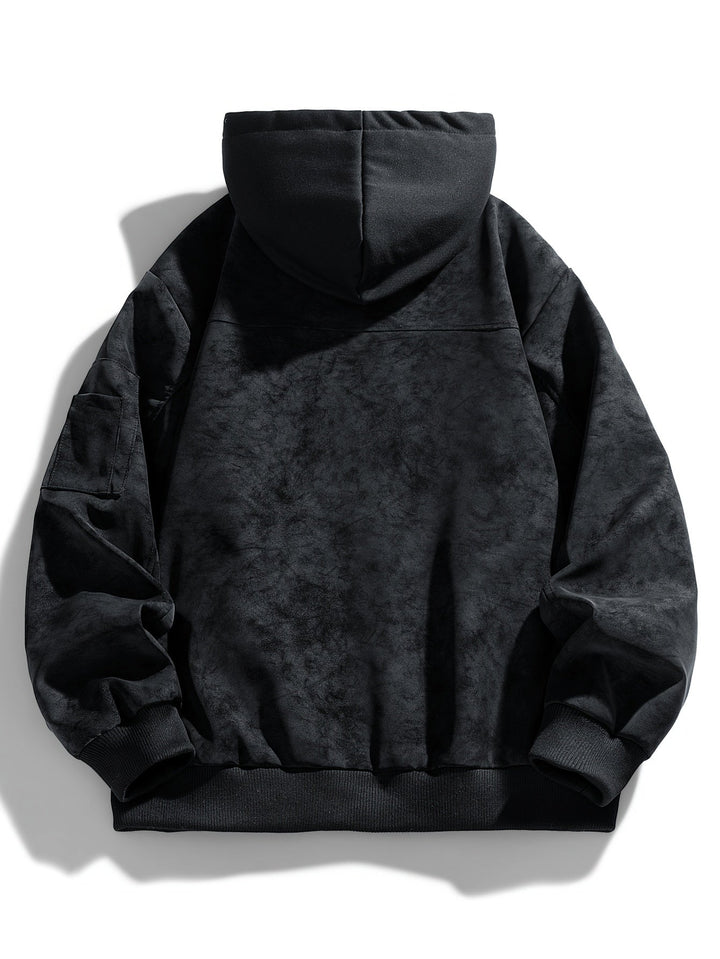Men's hooded jacket with full zip fastening
