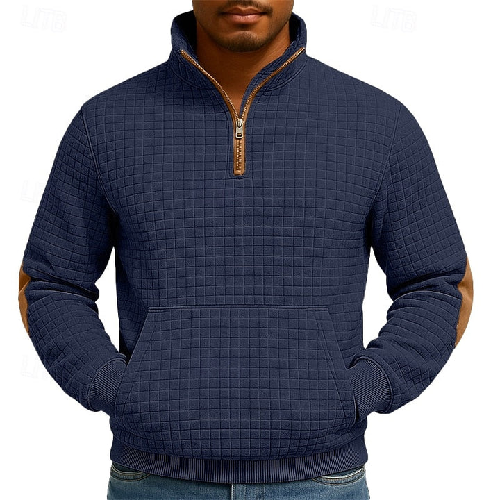 Men's Textured Quarter-Zip Sweatshirt