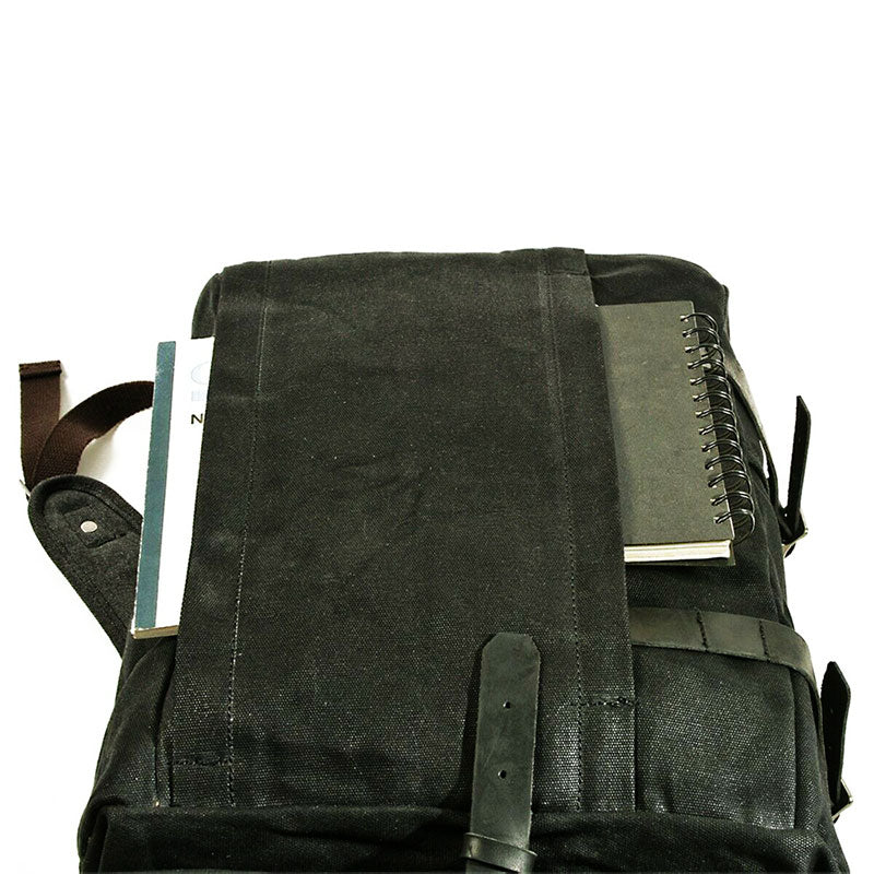 Canvas Roll-Top Vintage Motorcycle Backpack Mens