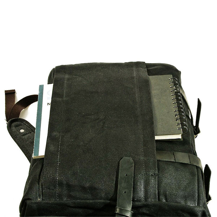 Canvas Roll-Top Vintage Motorcycle Backpack Mens