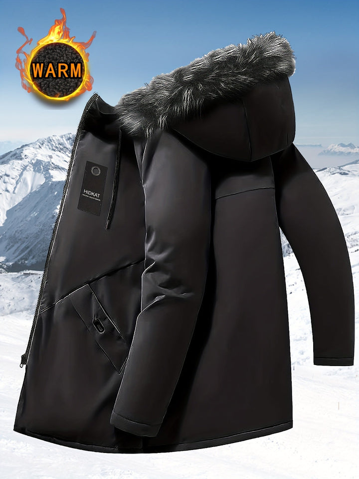 Men's hooded parka with a practical warm lining