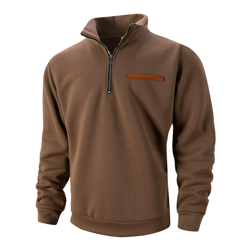 Men's Polyester Half Zip Long Sleeve Top