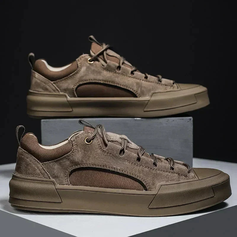 Men's Canvas Lace-Up Low-Top Sneakers
