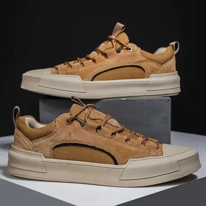 Men's Canvas Lace-Up Low-Top Sneakers