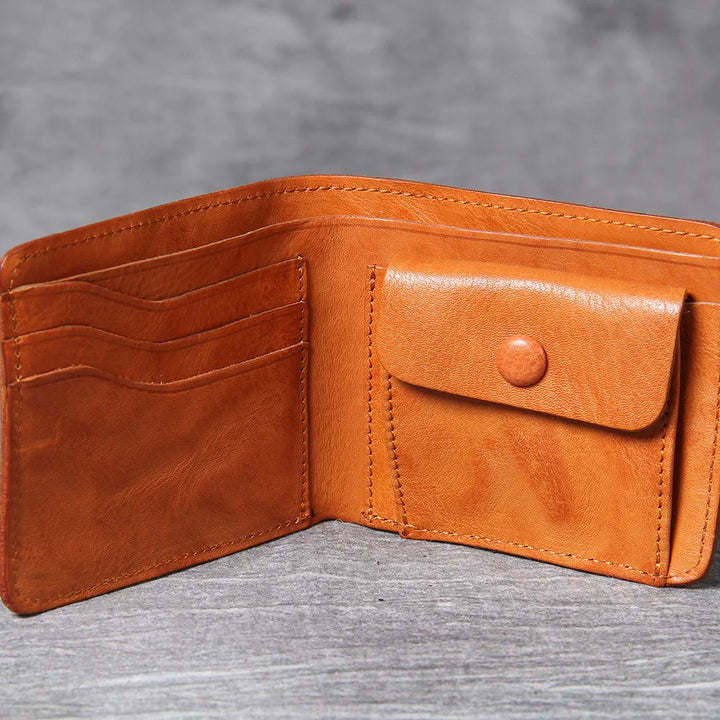 Bi-Fold Cowhide Leather Wallet