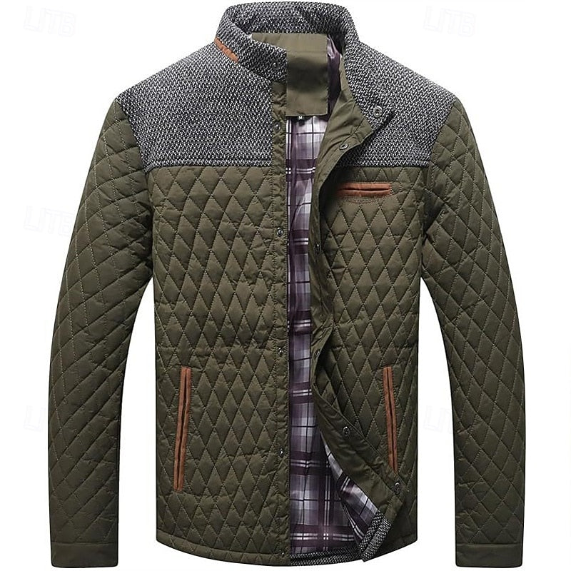 Men's Quilted Stand Collar Jacket