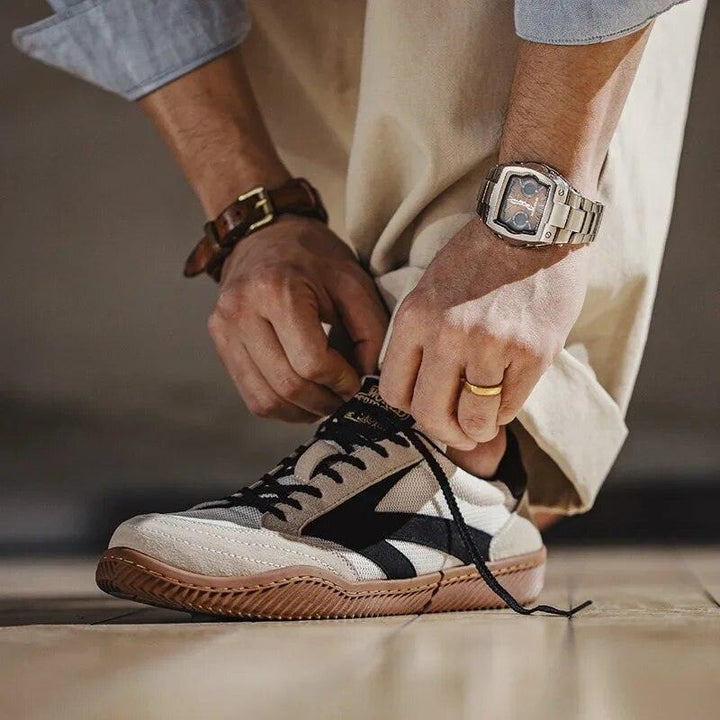 Suede Fabric Retro Squash Trainers