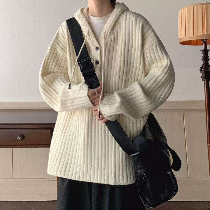 Men's Waffle Knit Open Cardigan