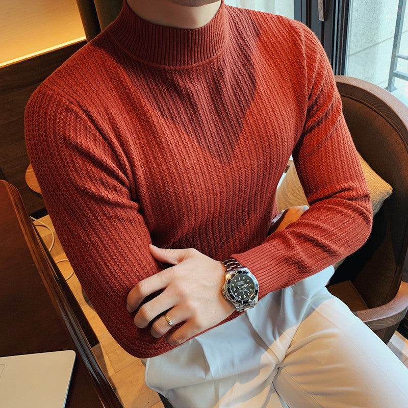 Back view of a men's textured pullover jumper