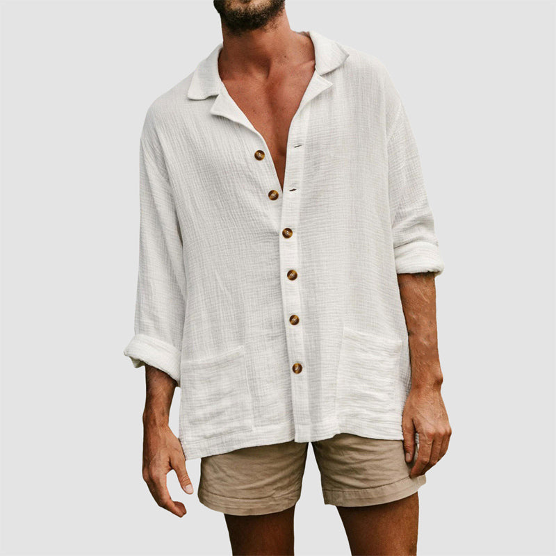 Men's Casual Coastal Escape Button-Up Shirt