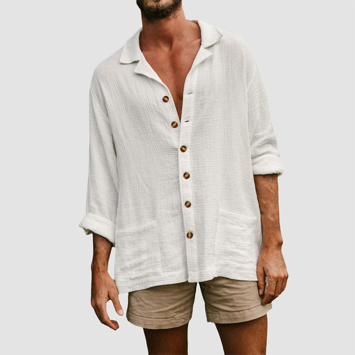 Men's Casual Coastal Escape Button-Up Shirt