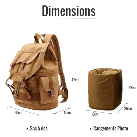 Waterproof Canvas Camera Backpack Vintage Rugged Style