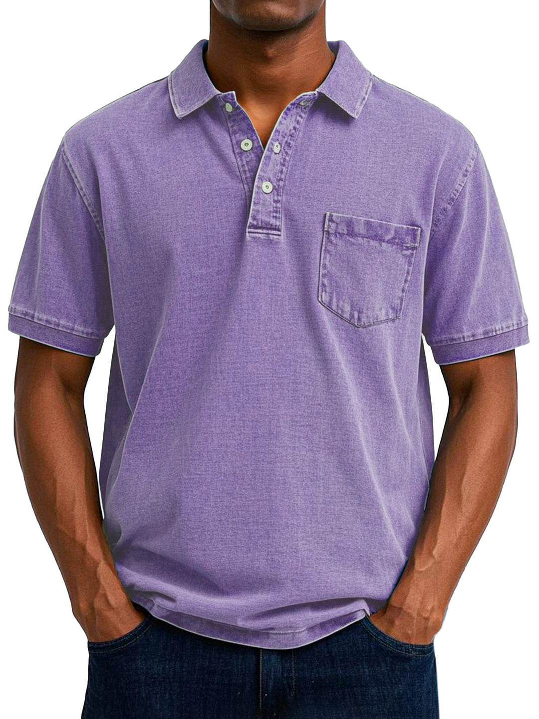 Men's Stylish Denim Polo Shirt