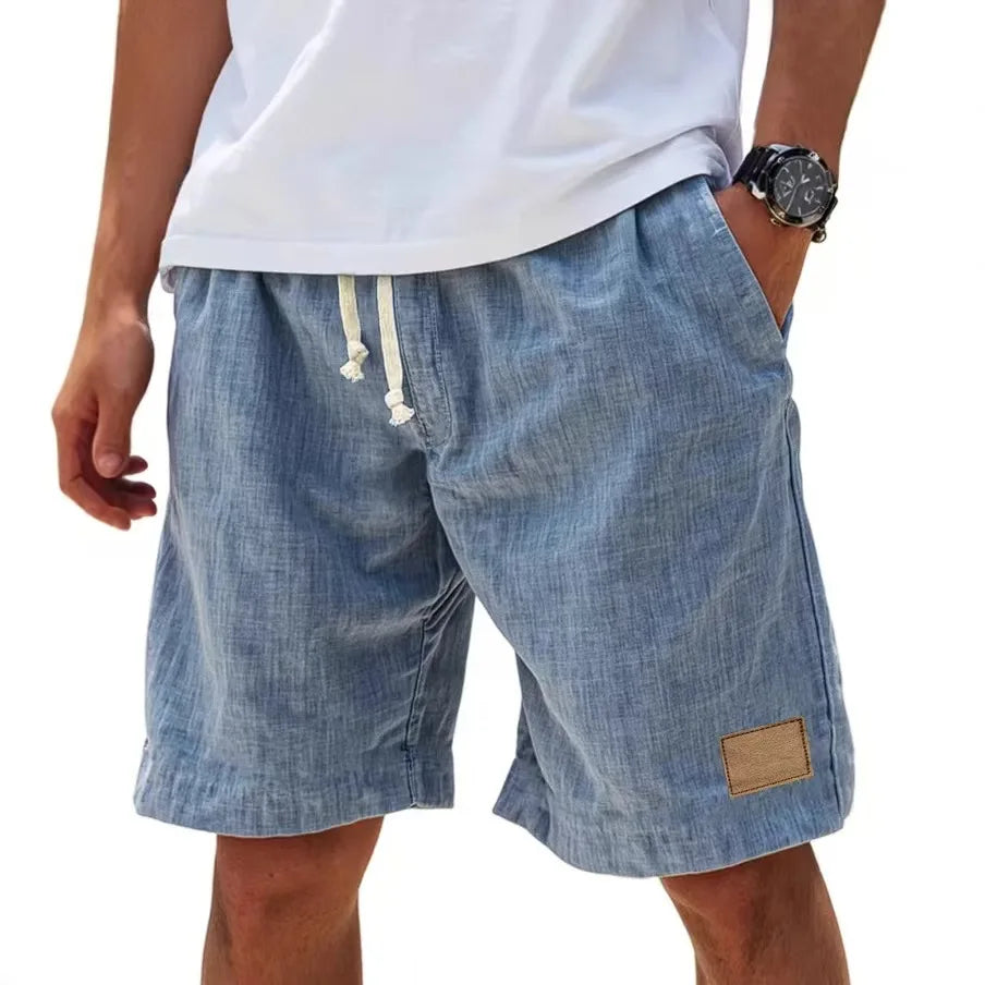 Men's Casual Linen Drawstring Sweat Shorts