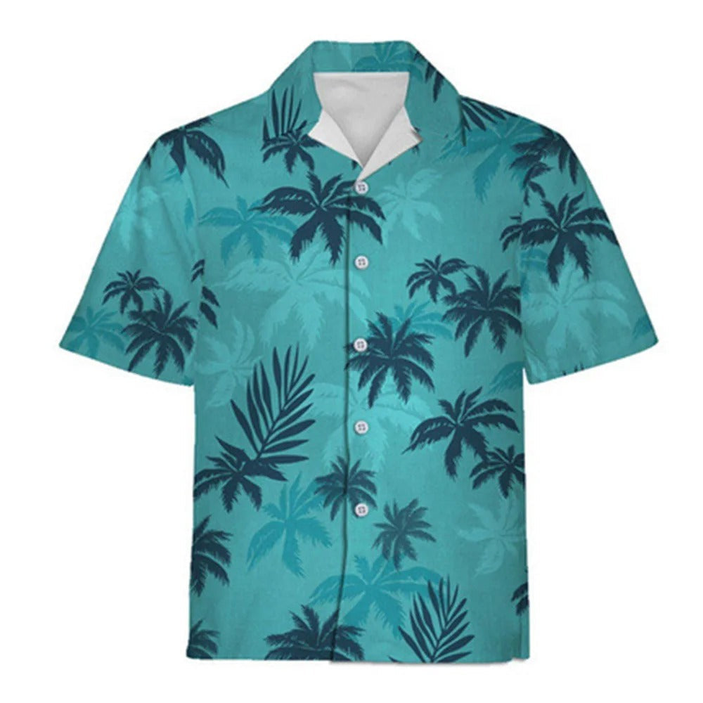 Retro Print Short-Sleeve Shirt Cat Motif