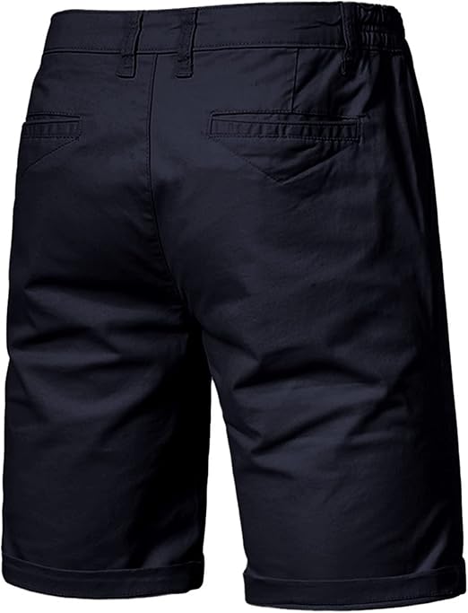 Cotton Blend Stretch Waistband Casual Shorts