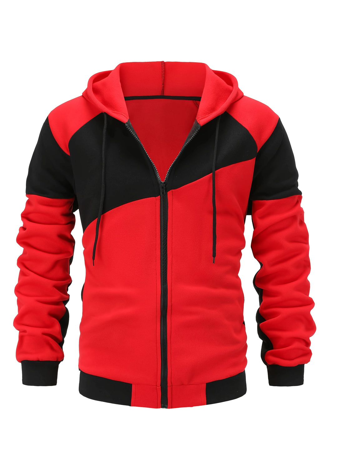 Men's gradient hooded jacket with full zip fastening