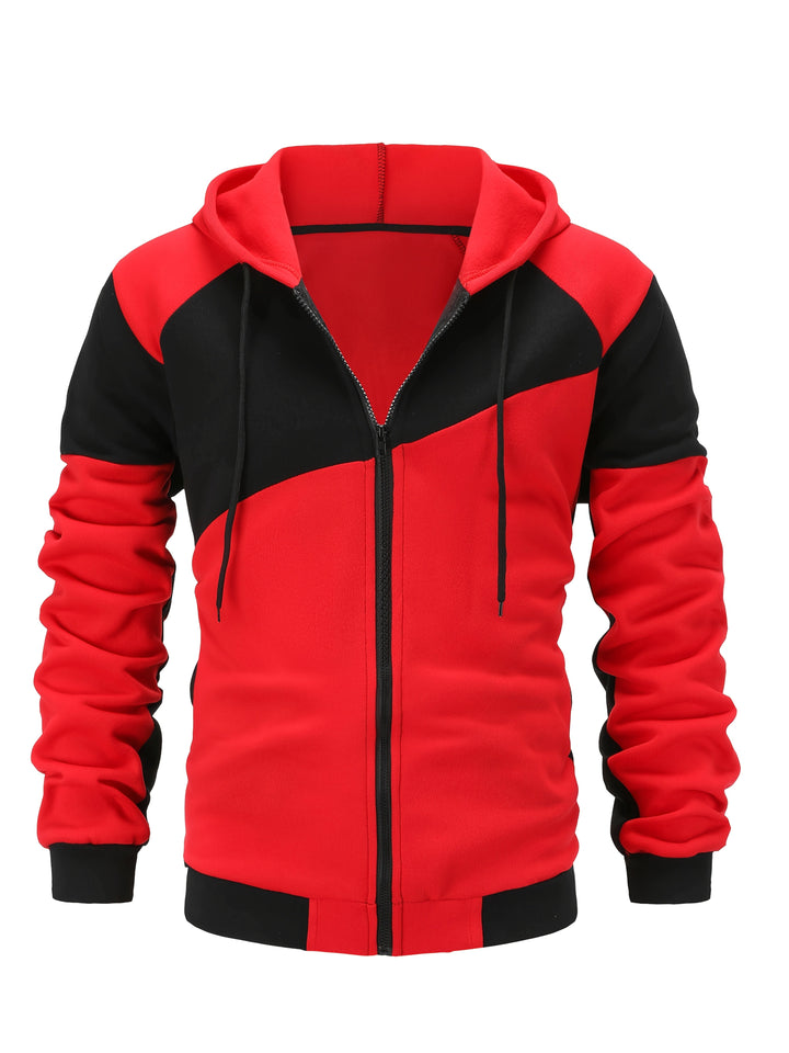 Men's gradient hooded jacket with full zip fastening