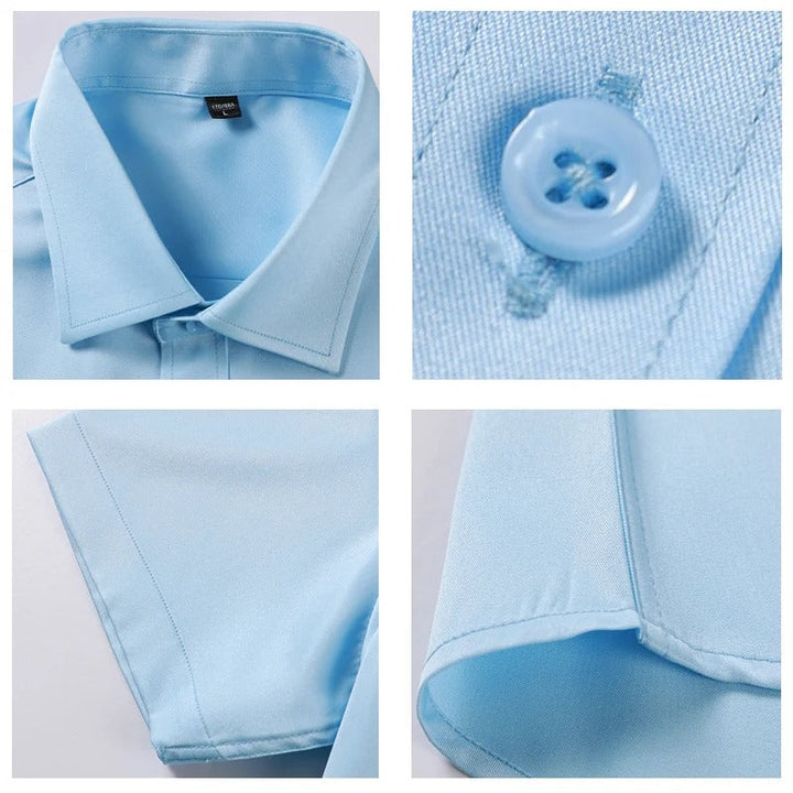 Slim Fit Short-Sleeve Shirt Breathable Fabric