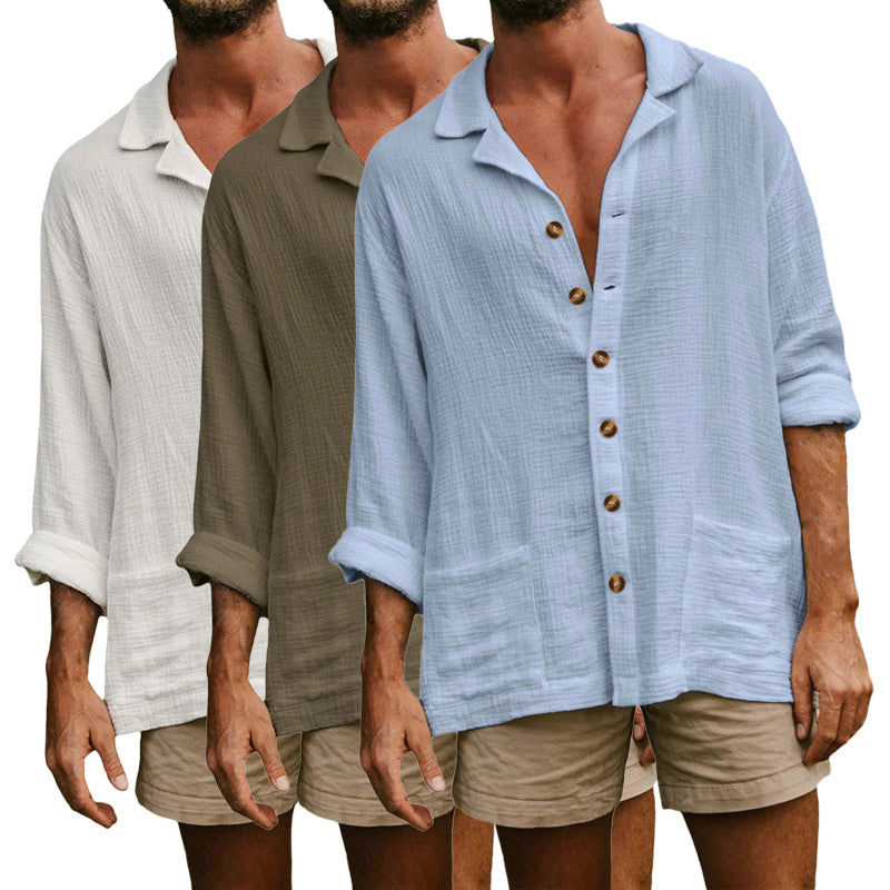 Men's Casual Coastal Escape Button-Up Shirt