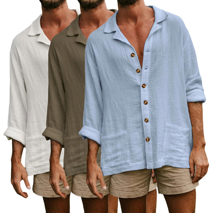 Men's Casual Coastal Escape Button-Up Shirt