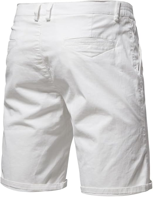 Cotton Blend Stretch Waistband Casual Shorts