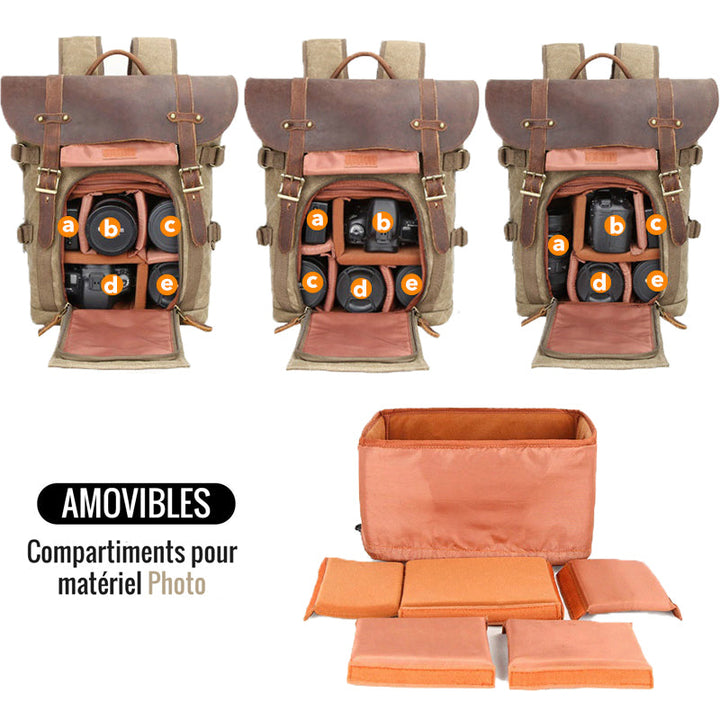 DSLR Camera Backpack Durable Vintage Design