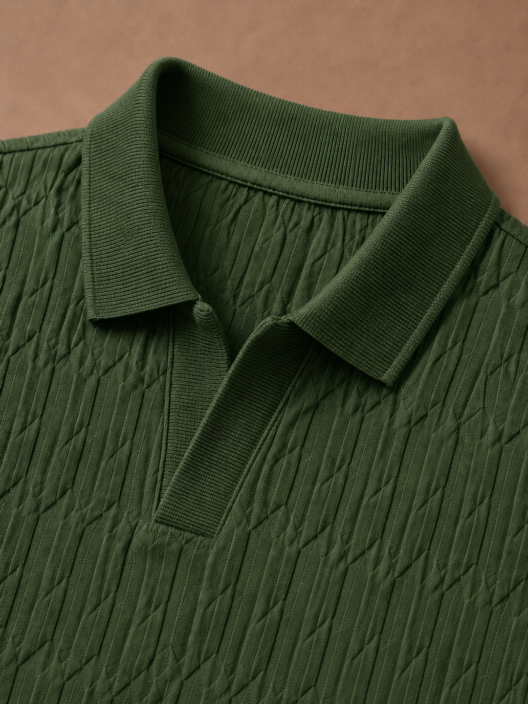 Men's Soft Textured Knit Polo Shirt Breathable Summer