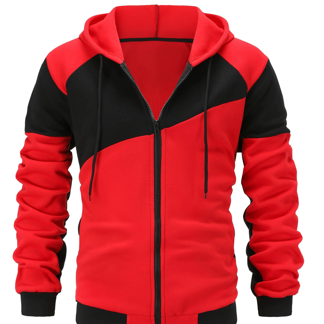 Men's Gradient Zip Up Hooded Jacket