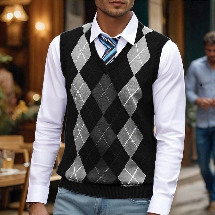 Men's Argyle Knit Sweater Vest