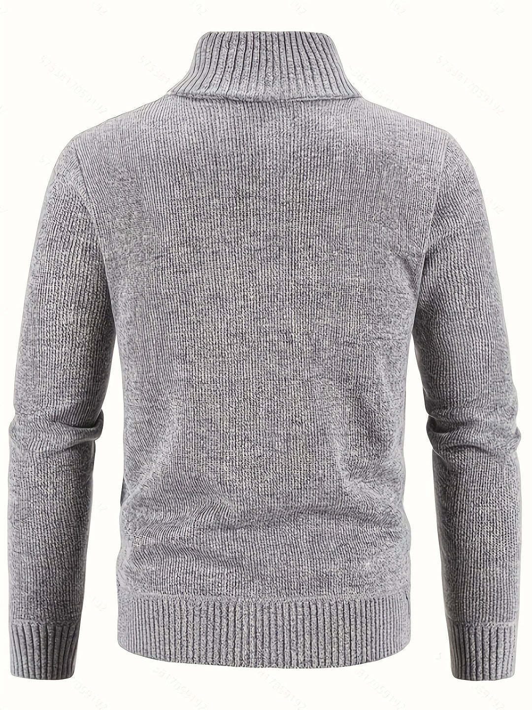 Full-length view of the textured knit cardigan for men