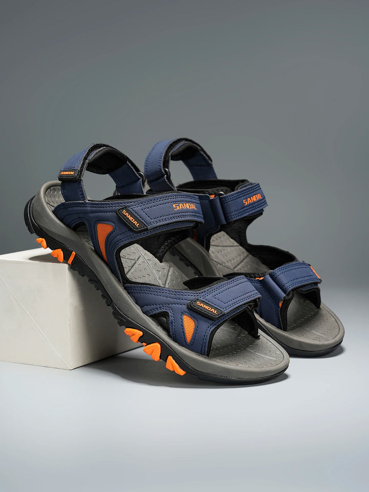 Men's Outdoor Hiking Sports Sandals Non-Slip Adjustable Blue Gray