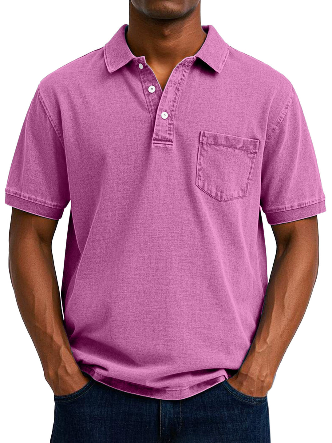 Men's Stylish Denim Polo Shirt