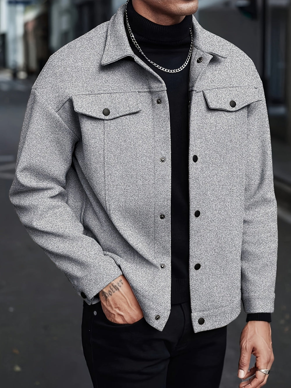 Men's transitional jacket modelled for an everyday look